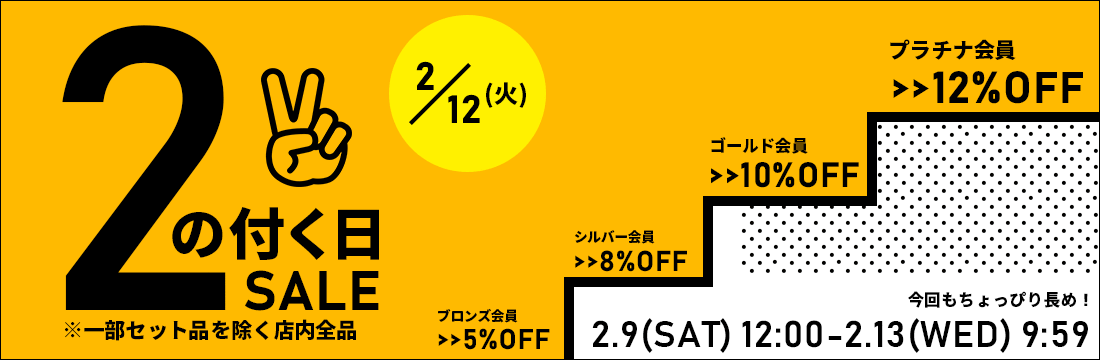 2019年2/1(金)10:00から2/4(月)まで、車のドレスアップパネル専門店セカンドステージの会員限定2の付く日セール