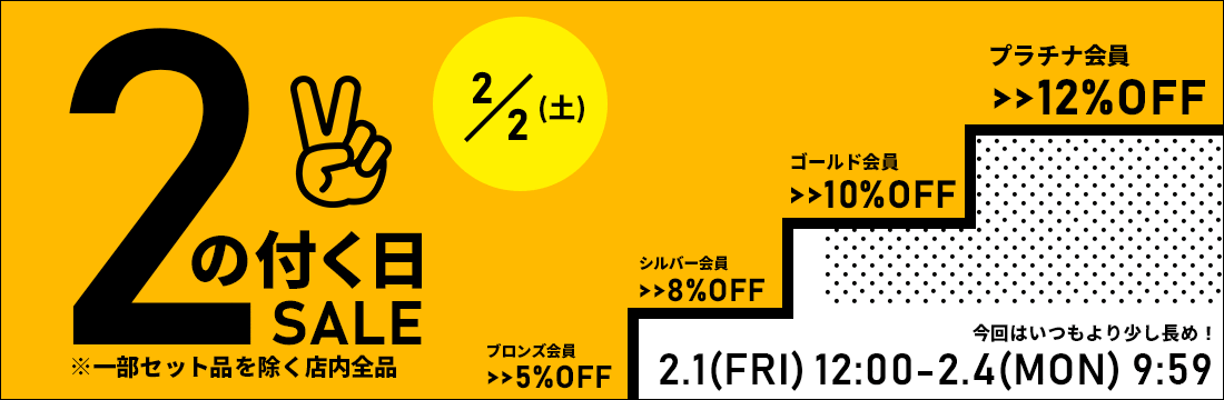 2019年2/1(金)10:00から2/4(月)まで、車のドレスアップパネル専門店セカンドステージの会員限定2の付く日セール