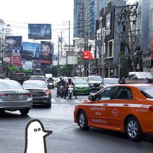 カトリさん、渋滞にはまるー海外旅行 タイへの旅