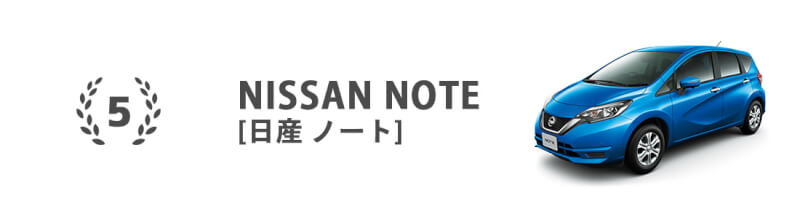 ランキング第五位は日産 ノート！ノートやアクアなどのセカンドステージのコンパクトカー対象パネルがポイント3倍