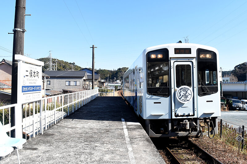 天竜浜名湖鉄道二俣本町駅 大河ドラマ どうする家康 ラッピングトレイン