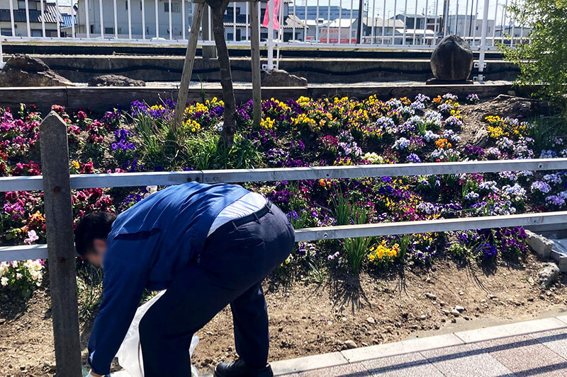 花のリレープロジェクトで除草作業をしてきました！